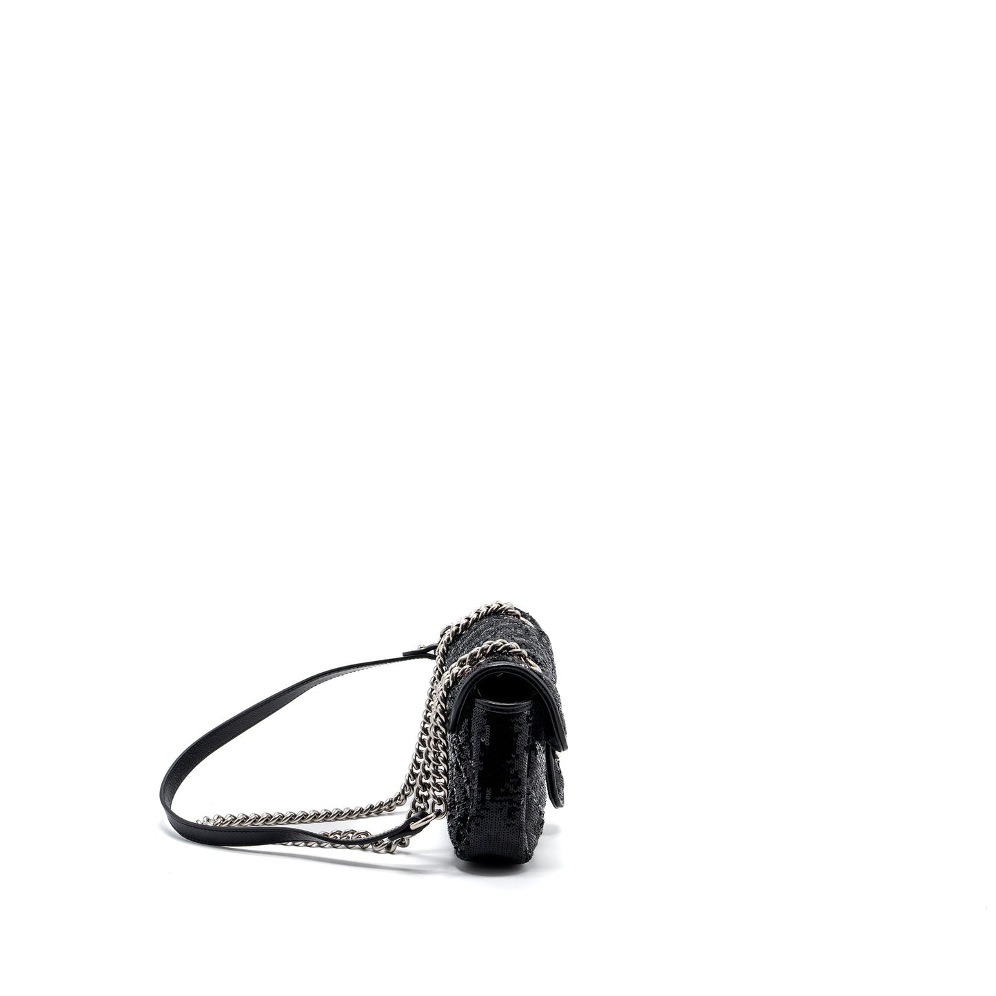 Gucci Mini Marmont Matelasse Purse Sequin Black