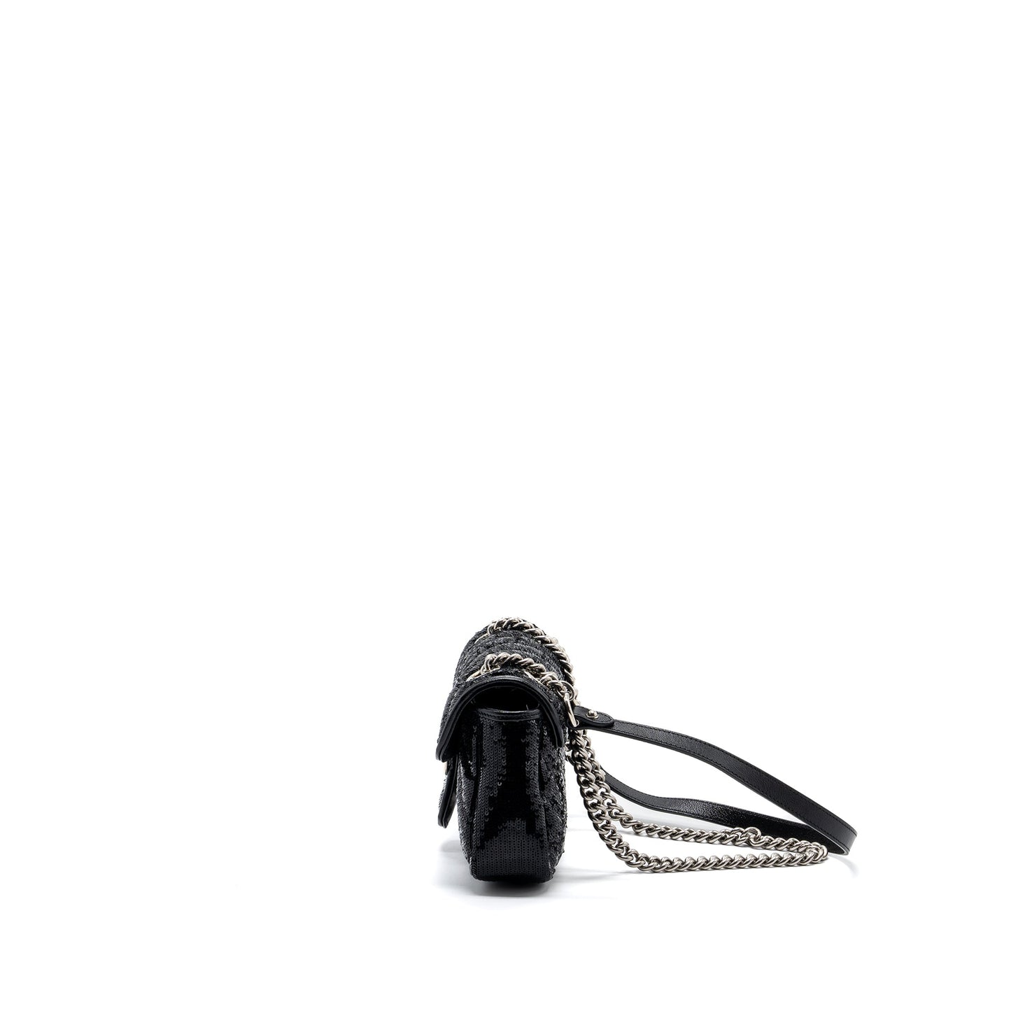 Gucci Mini Marmont Matelasse Purse Sequin Black
