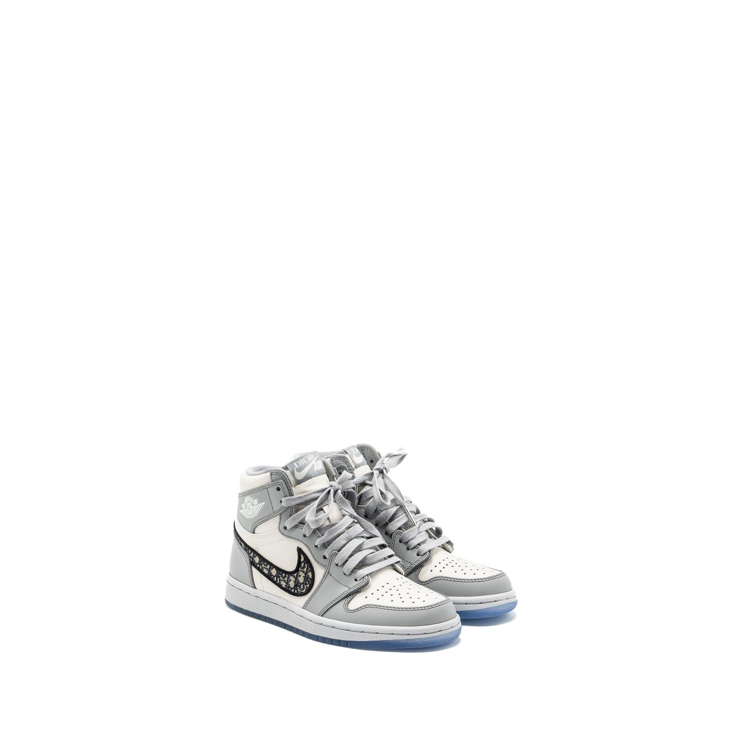 Dior x Air Jordan 1 Retro Size 3.5 High Sneakers Grey/White