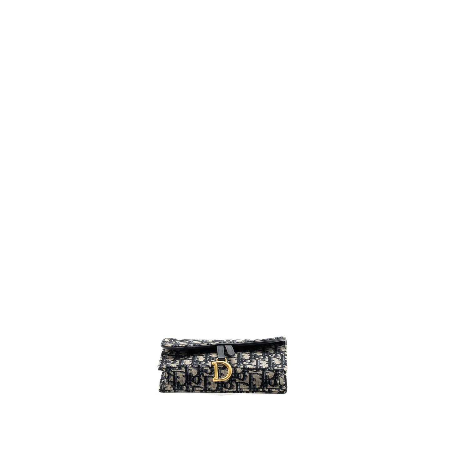 Dior Saddle Belt Purse Blue Oblique Jacquard Canvas
