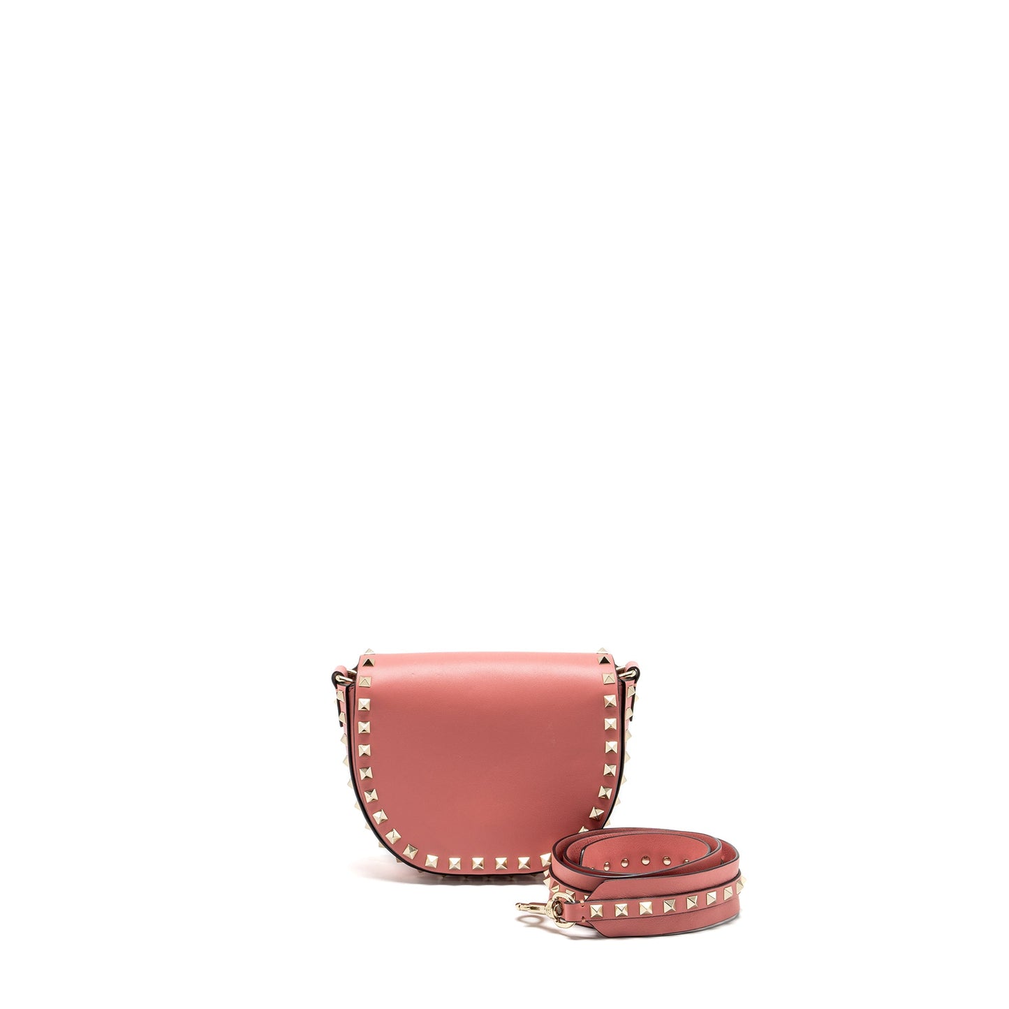 Valentino half moon flap Purse calfskin pink