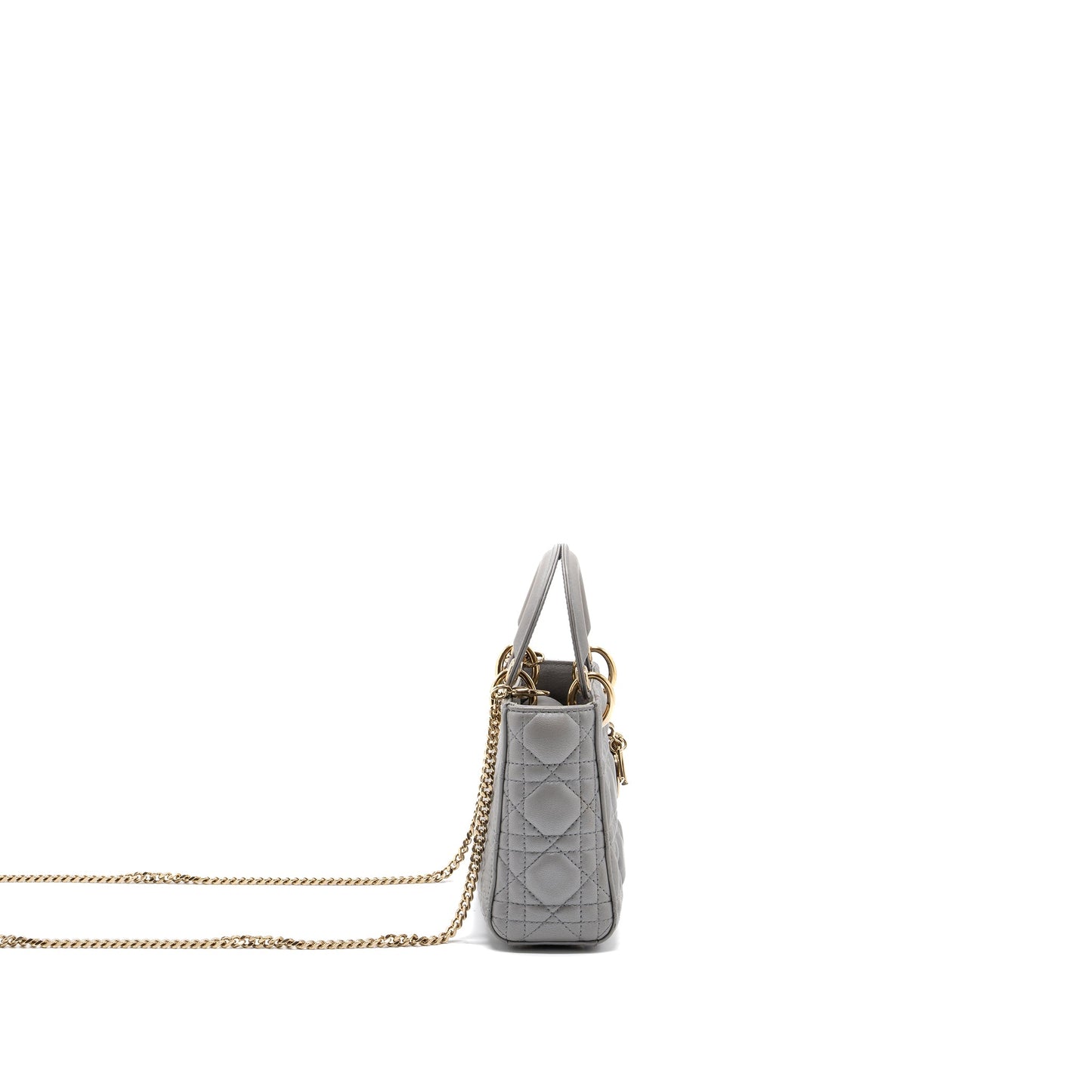 Dior Mini Lady Dior Lambskin Light Grey