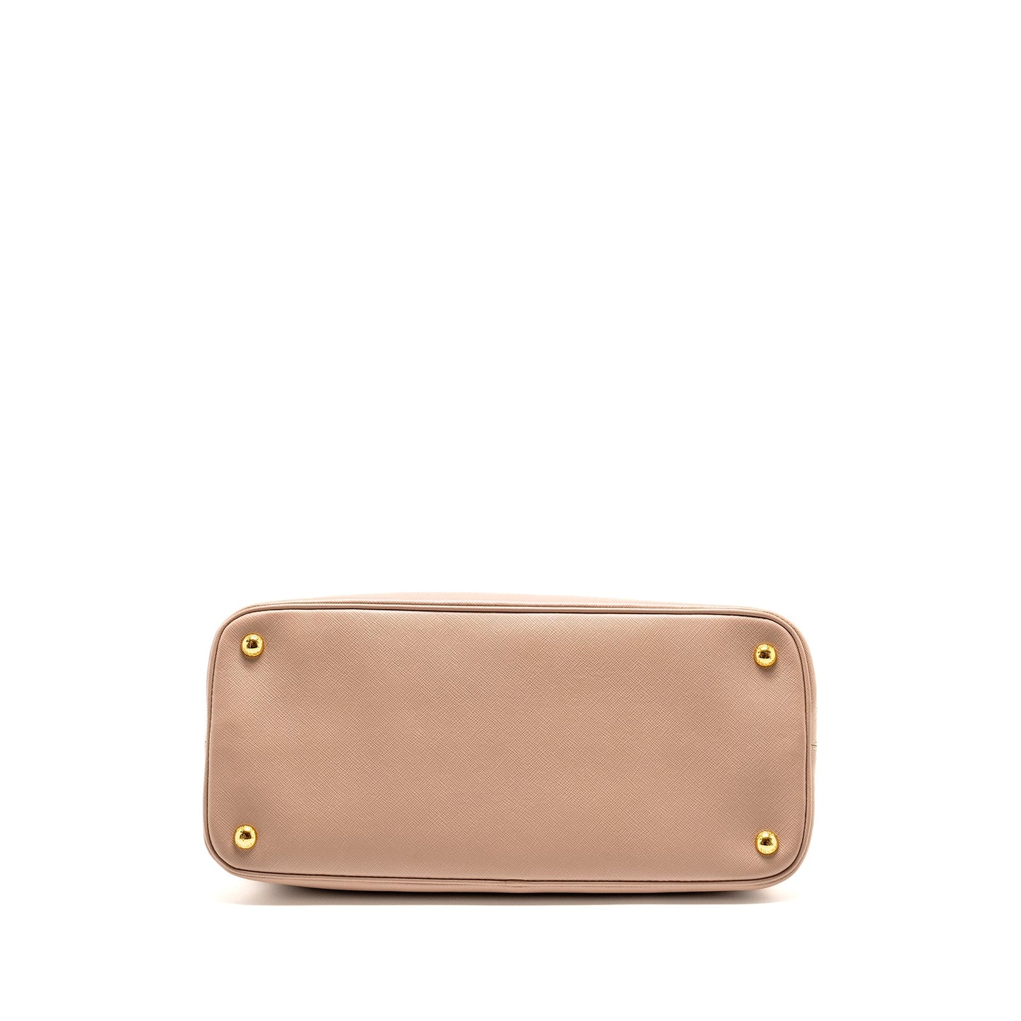 Prada Saffiano Vernice Promenade Dome Tote Leather Beige