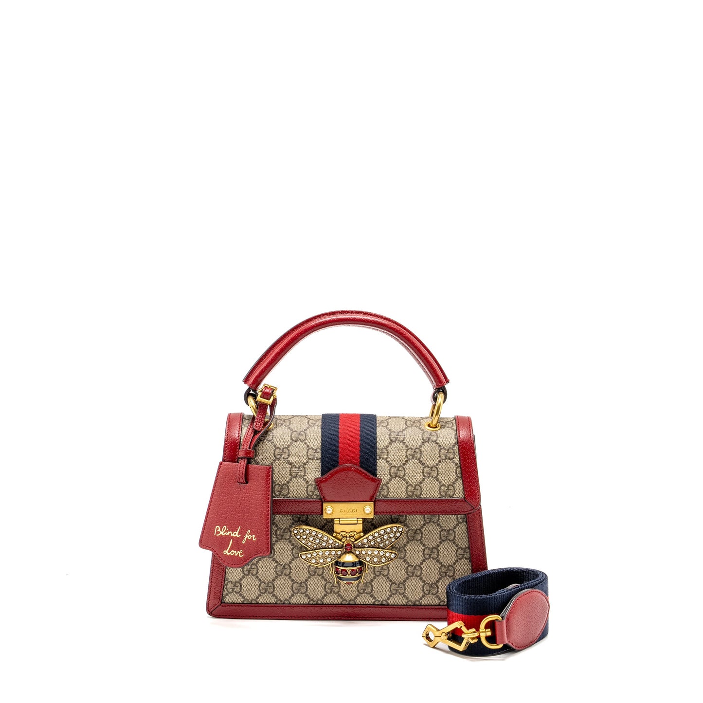 Gucci Queen Margaret Top Handle Purse Supreme Canvas Red/ Multicolour