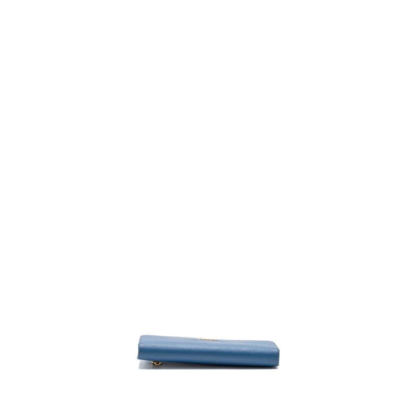 Prada Saffiano Long Wallet Calfskin Blue
