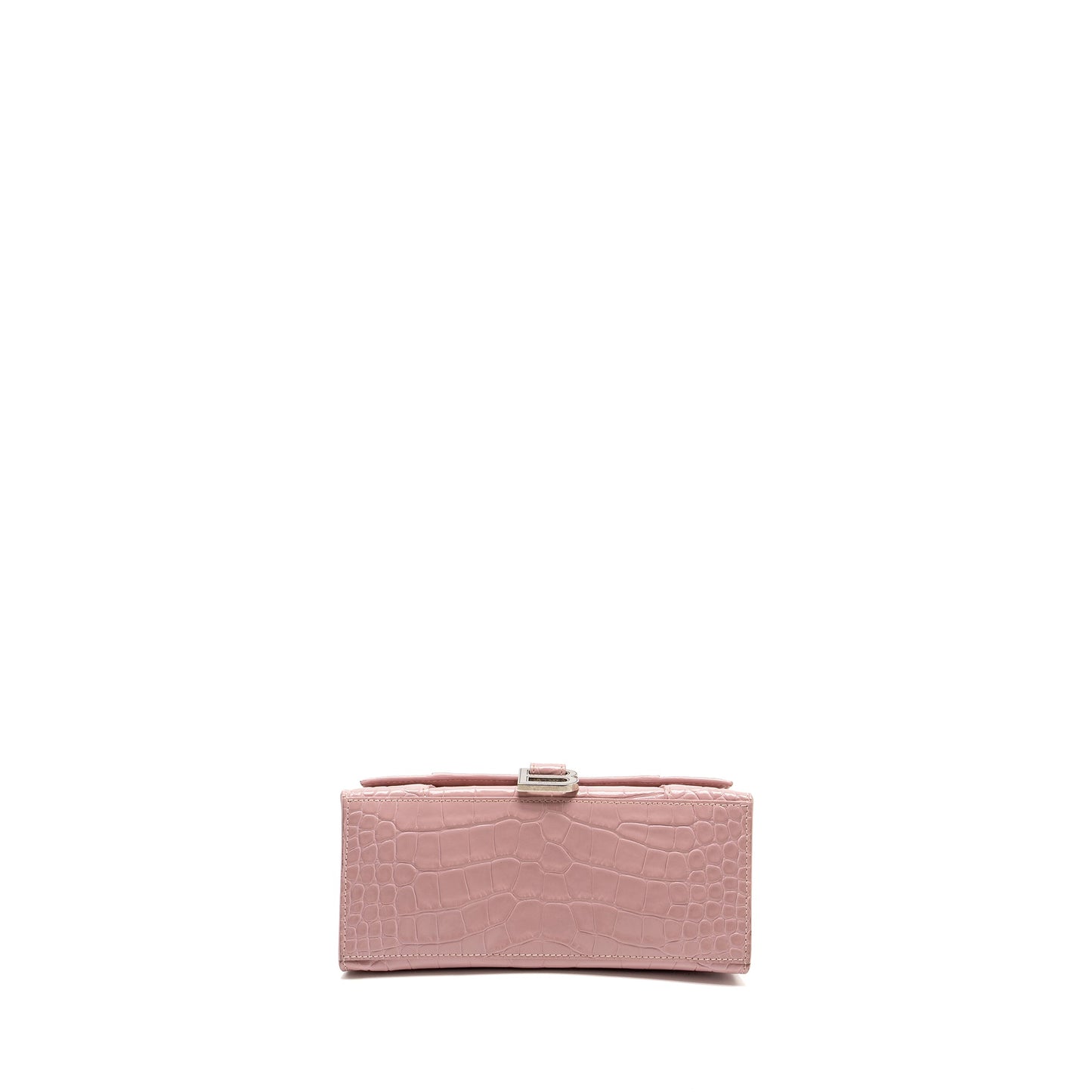 Balenciaga Hourglass S Crocodile-Embossed Calfskin Pink
