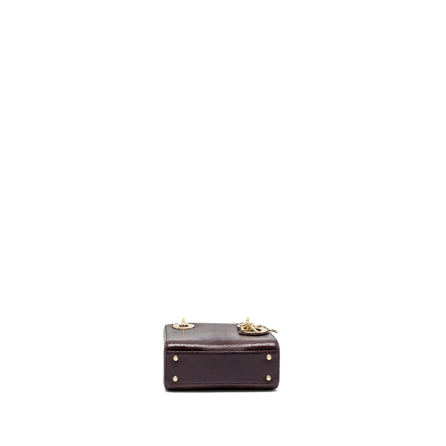 Mini Lady Dior Lizard Burgundy