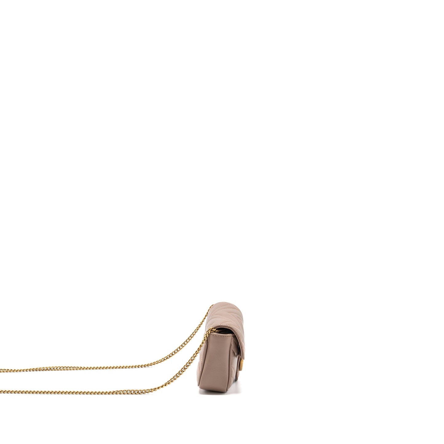 Gucci Super Mini Marmont Purse Calfskin Beige