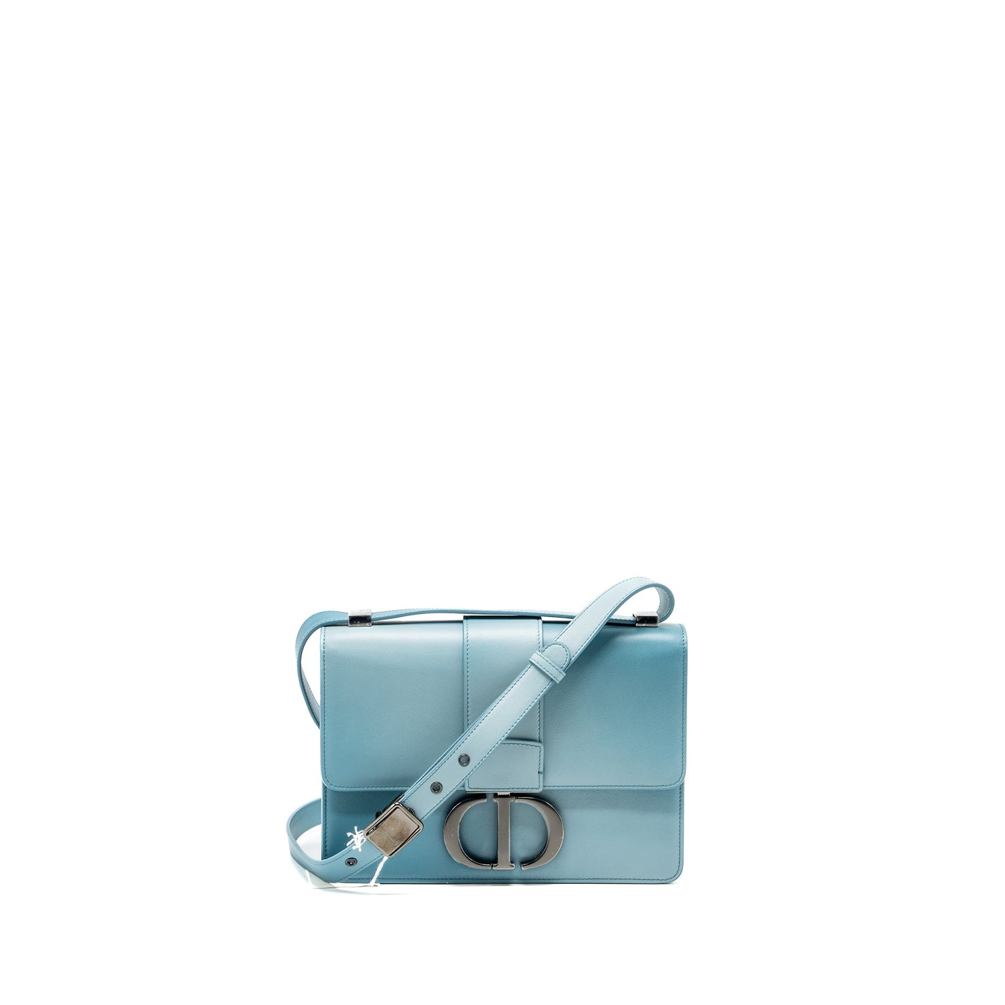 Dior 30 Montaigne Medium Flap Purse Calfskin Gradient Blue with Black Hardware