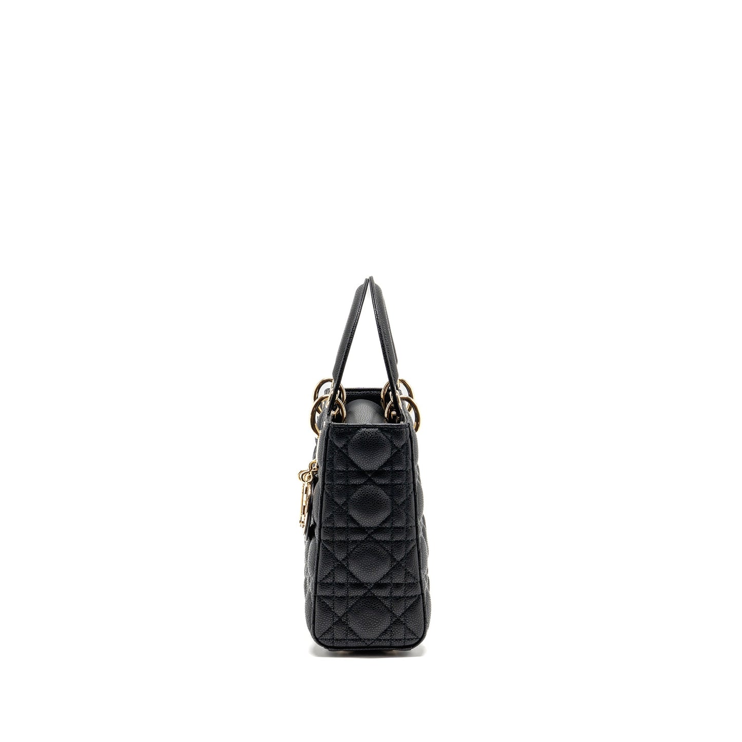 Dior Small Lady Dior Purse Grained Cannage Calfskin Black