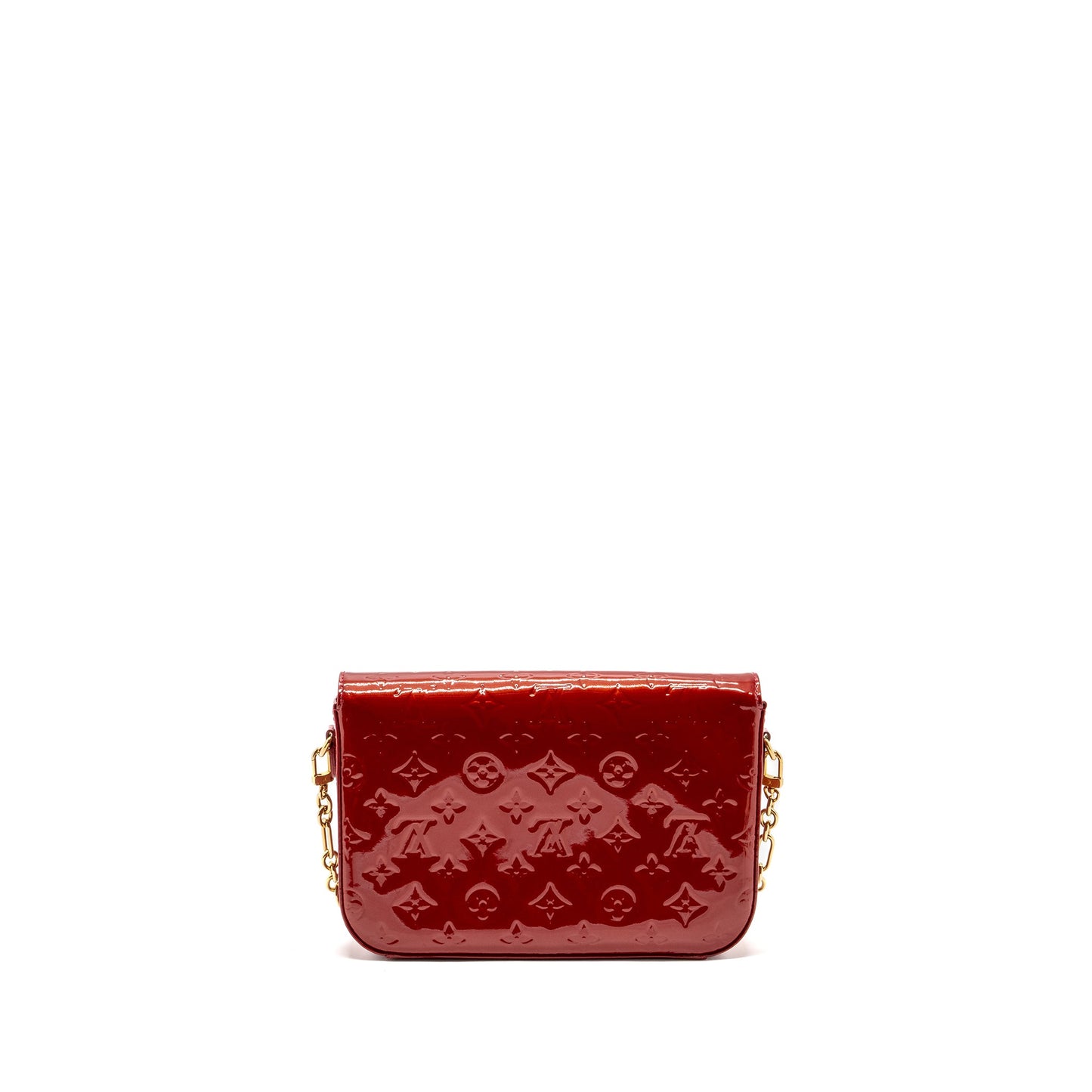 Louis Vuitton flap shoulder evening Purse patent leather red