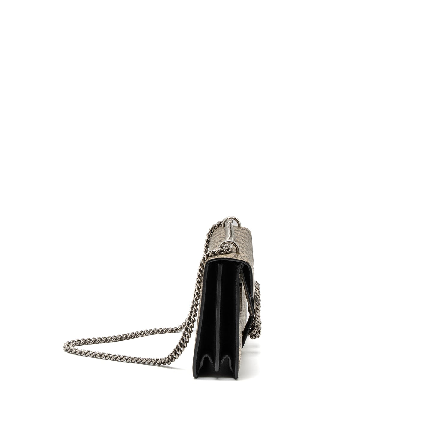 Gucci Dionysus Mini Purse Supreme Canvas Black/Brown Ruthenium Silver Hardware