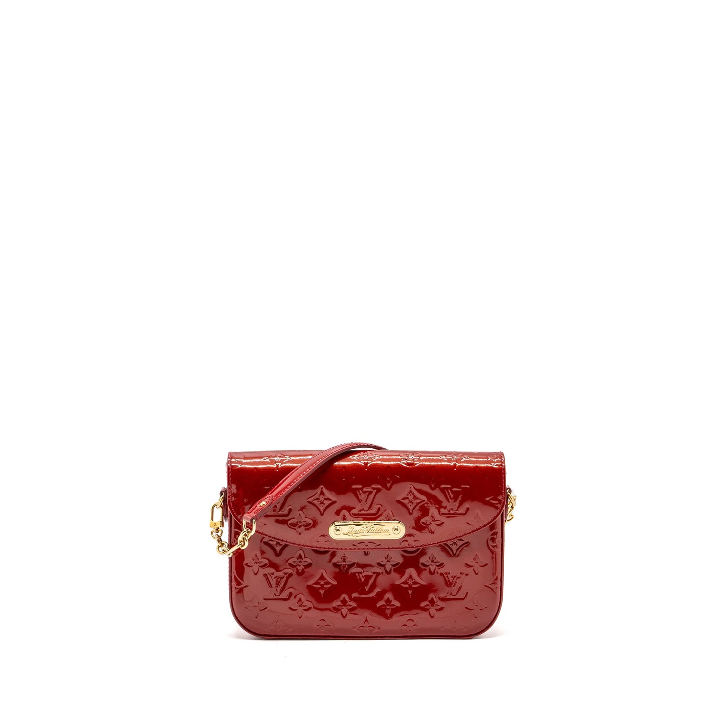 Louis Vuitton flap shoulder evening Purse patent leather red