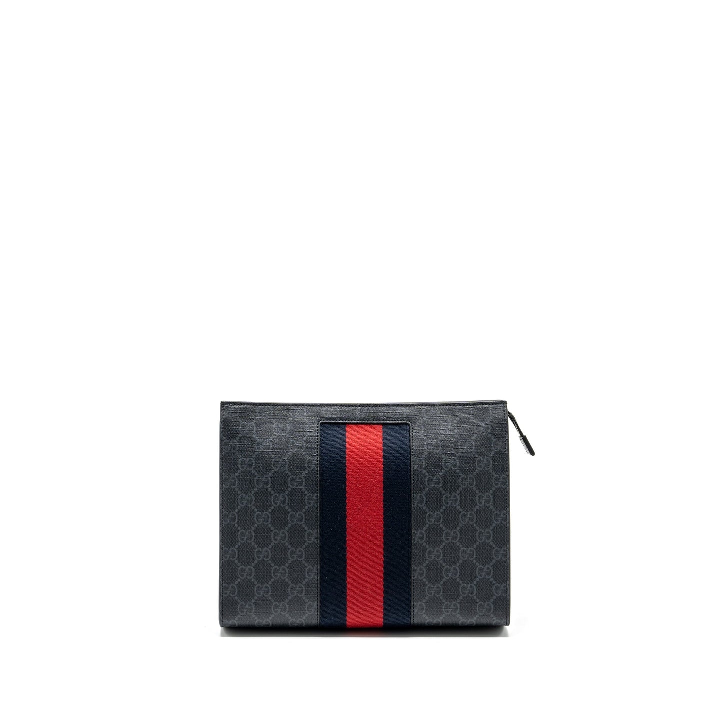 Gucci Supreme Canvas / Leather Zip Clutch Black/ Multicolour
