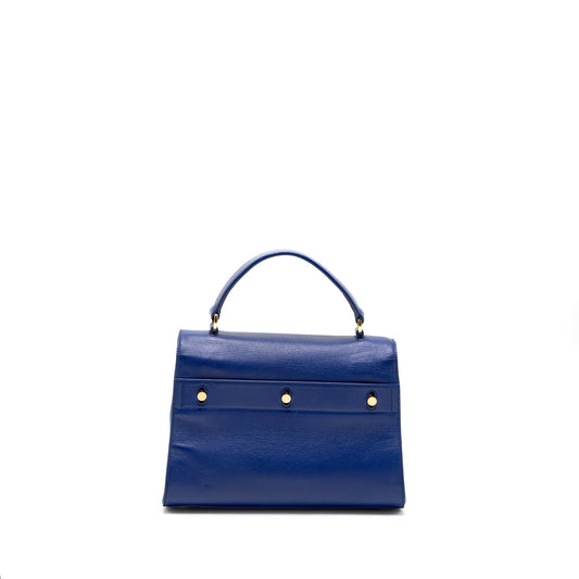 Saint Laurent/ Muse Two Tote Purse Calfskin Blue