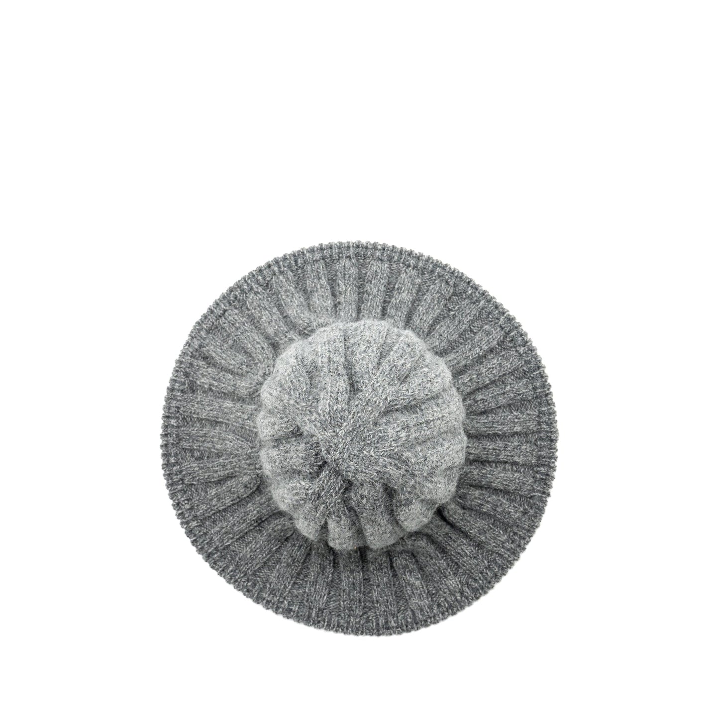 LETTER logo Wire-Brimmed Beanie Wool Grey