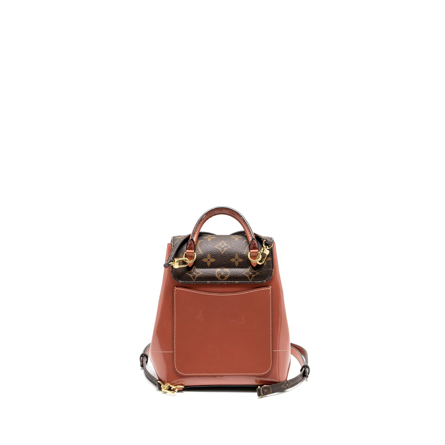 Louis Vuitton hot springs backpack patent / monogram canvas pink