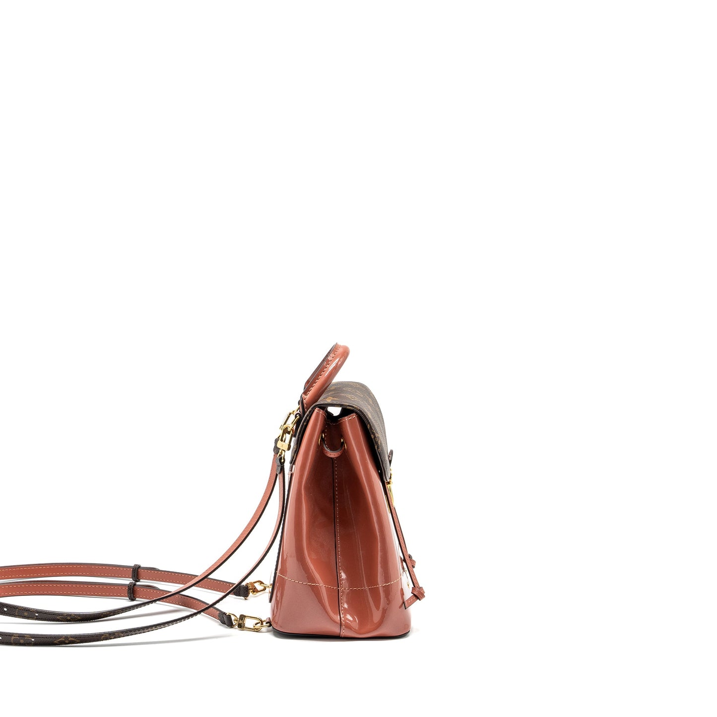 Louis Vuitton hot springs backpack patent / monogram canvas pink