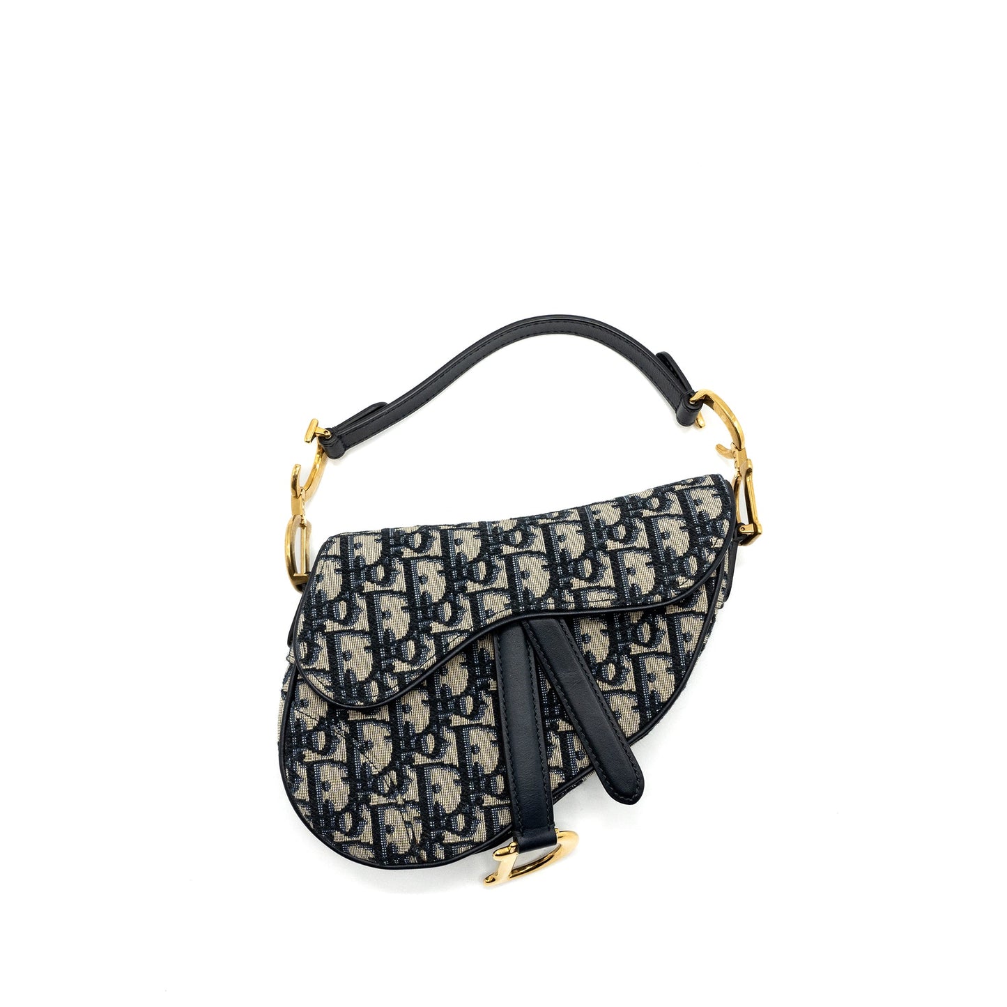 Dior Mini Saddle Purse Blue Oblique Jacquard