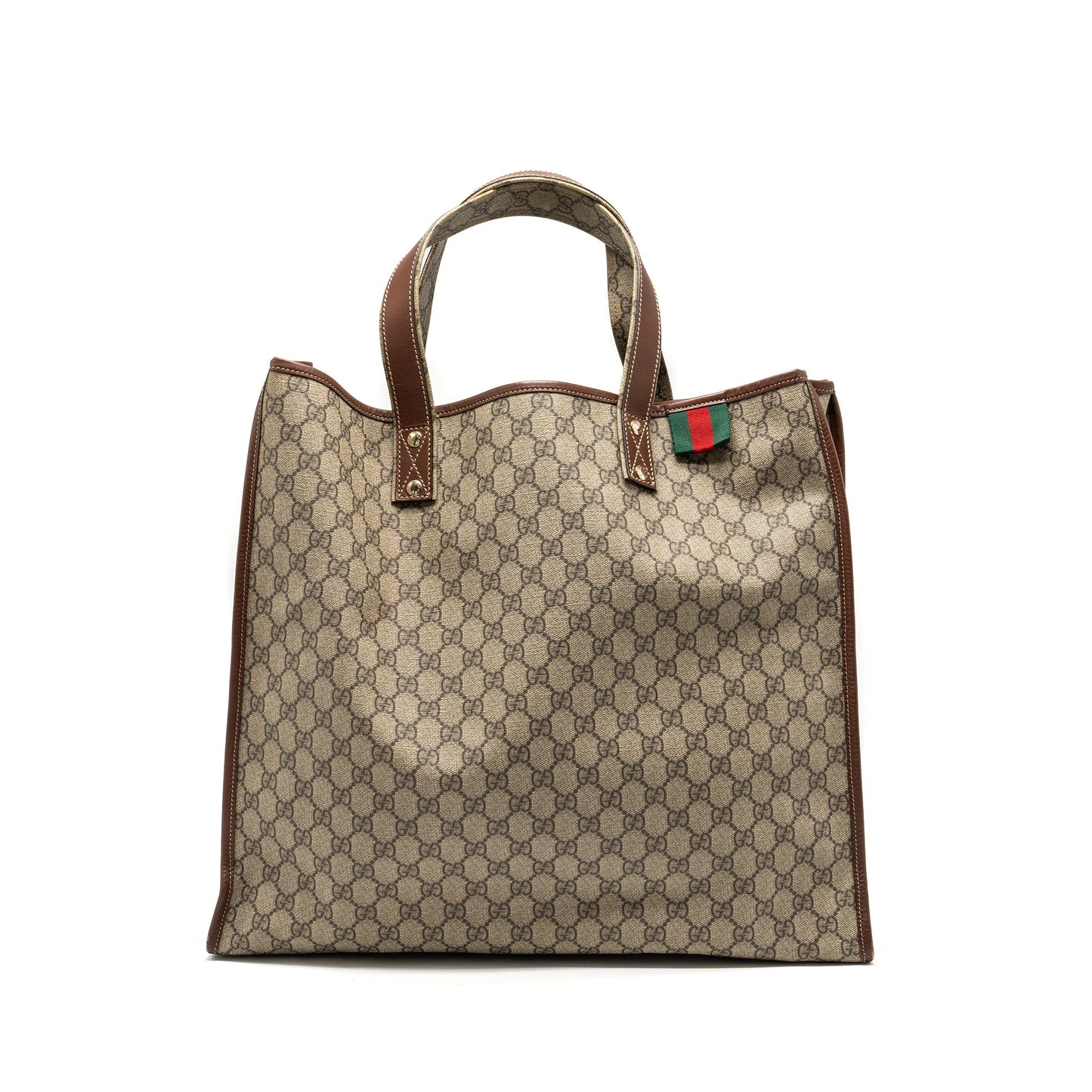 Gucci large shopping tote Purse supreme canvas / brown