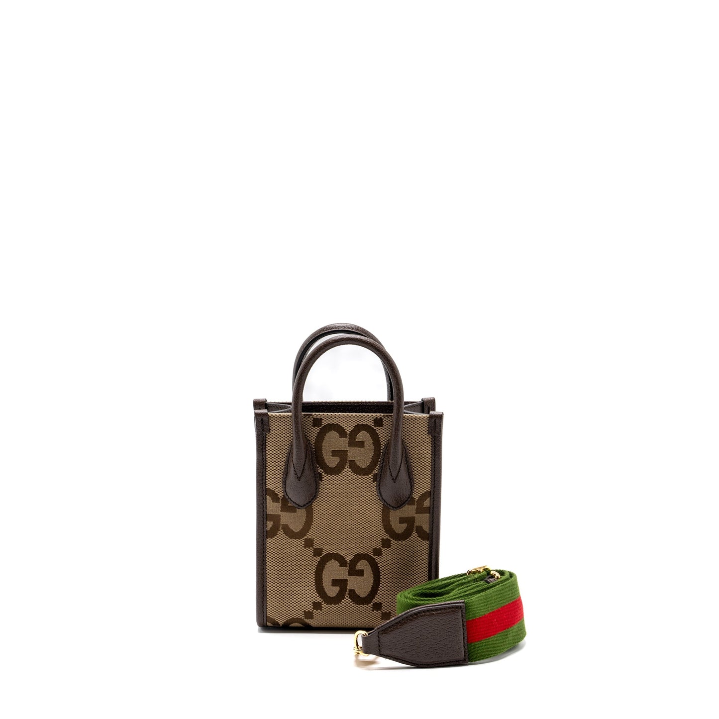 Gucci JUMBO Purse CANVAS / LEATHER CAMEL / EBONY