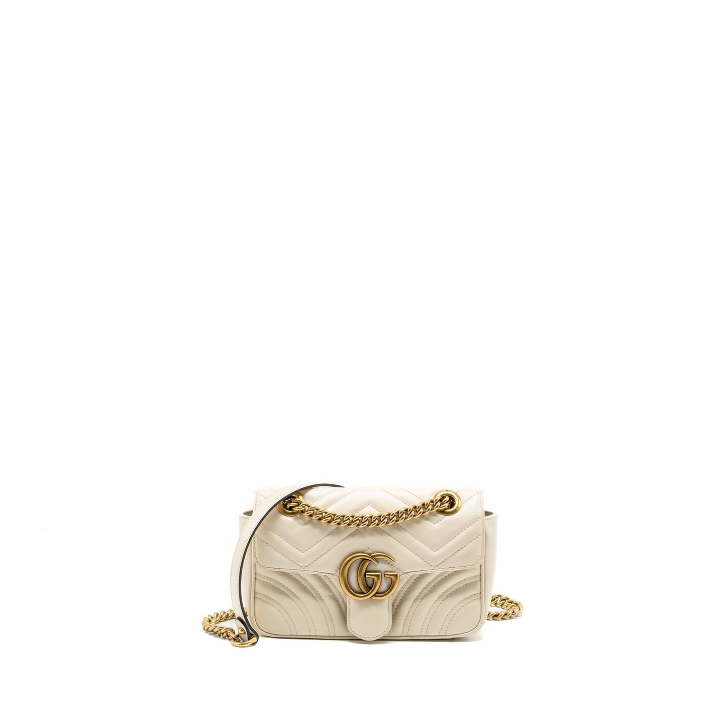 Gucci Mini Marmont Purse calfskin white