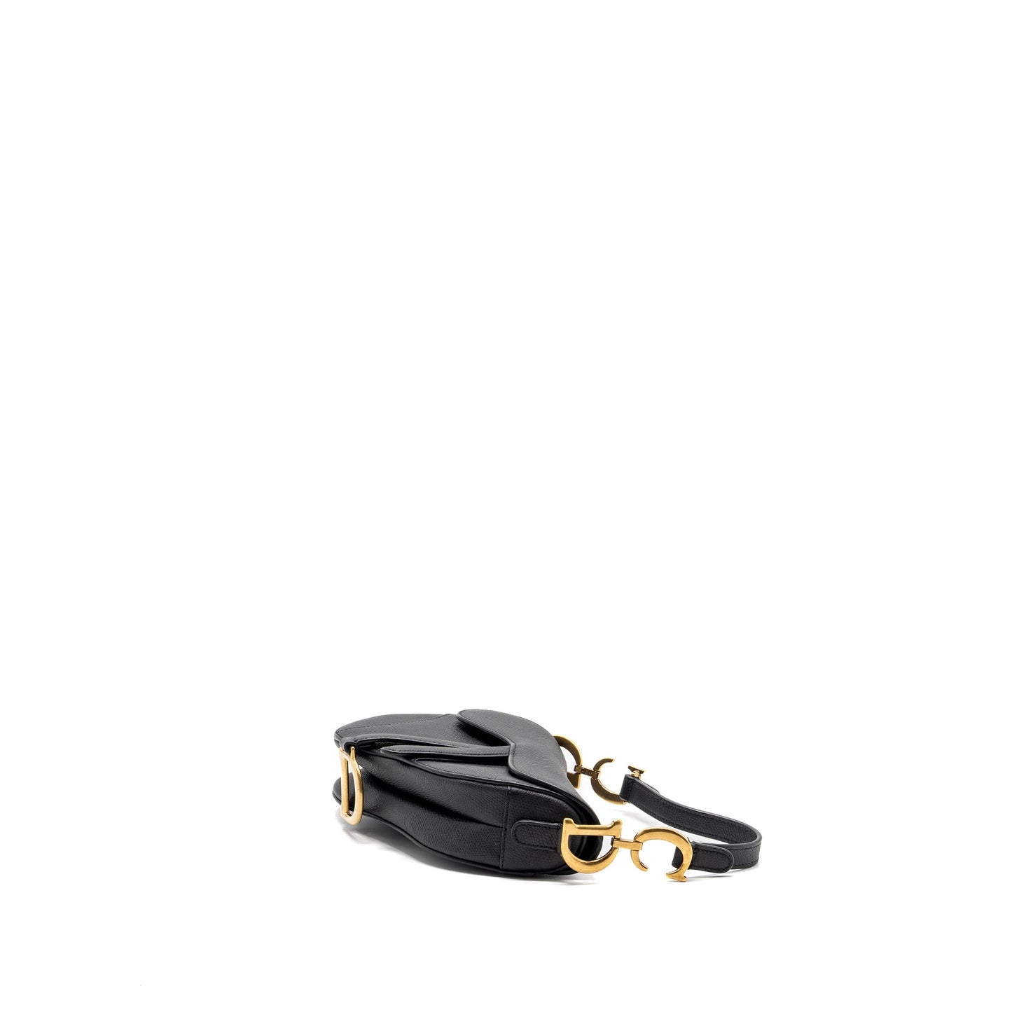 Dior Mini Saddle Purse Calfskin Black With An Extra Dior Strap