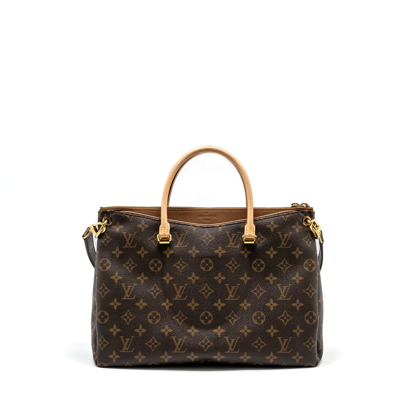 LOUIS VUITTON Pallas Tote Purse Monogram Canvas Brown