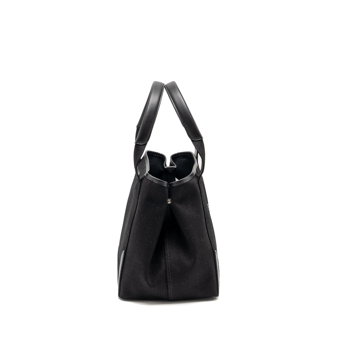 Balenciaga Cabas Logo Tote Purse Canvas/ Calfskin Black