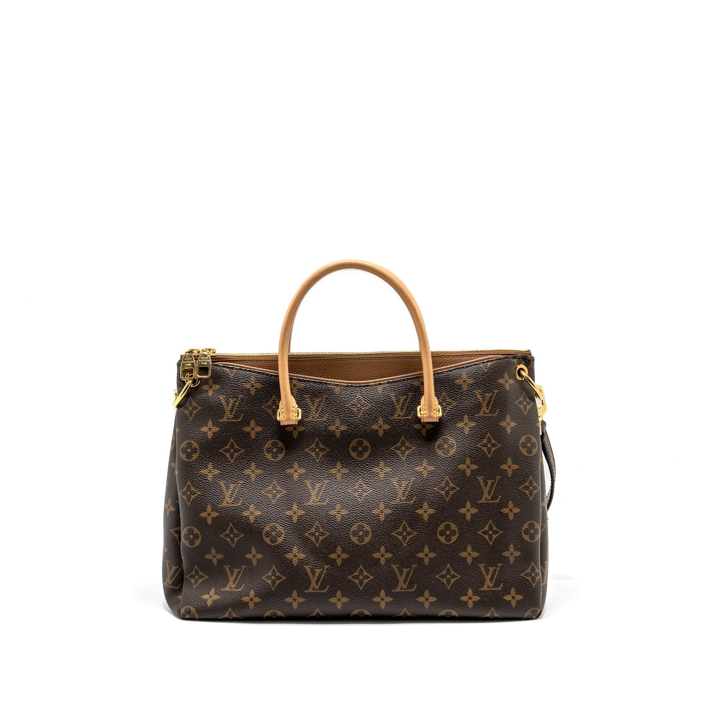 LOUIS VUITTON Pallas Tote Purse Monogram Canvas Brown
