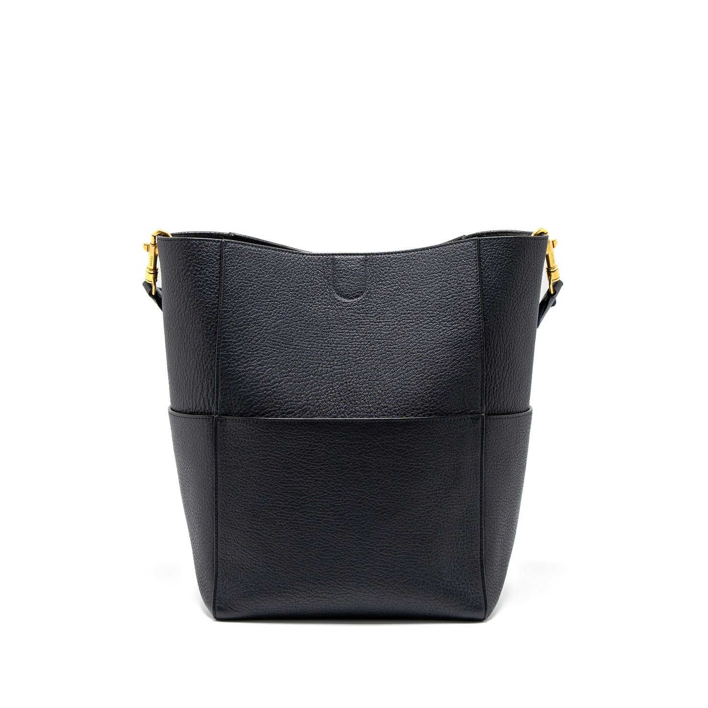 Celine Sangle Bucket Purse Calfskin Navy