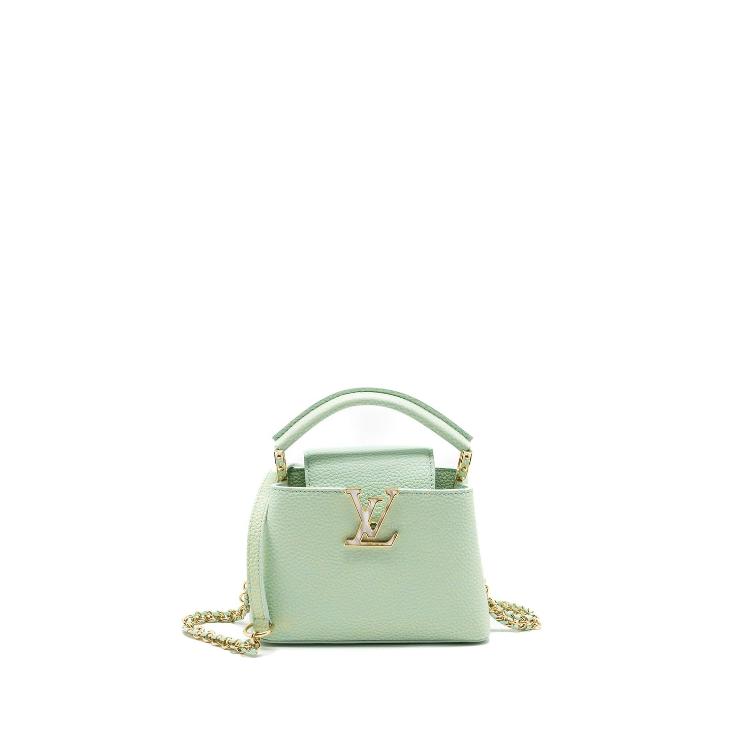 Louis Vuitton Mini Capucines calfskin iridescent green