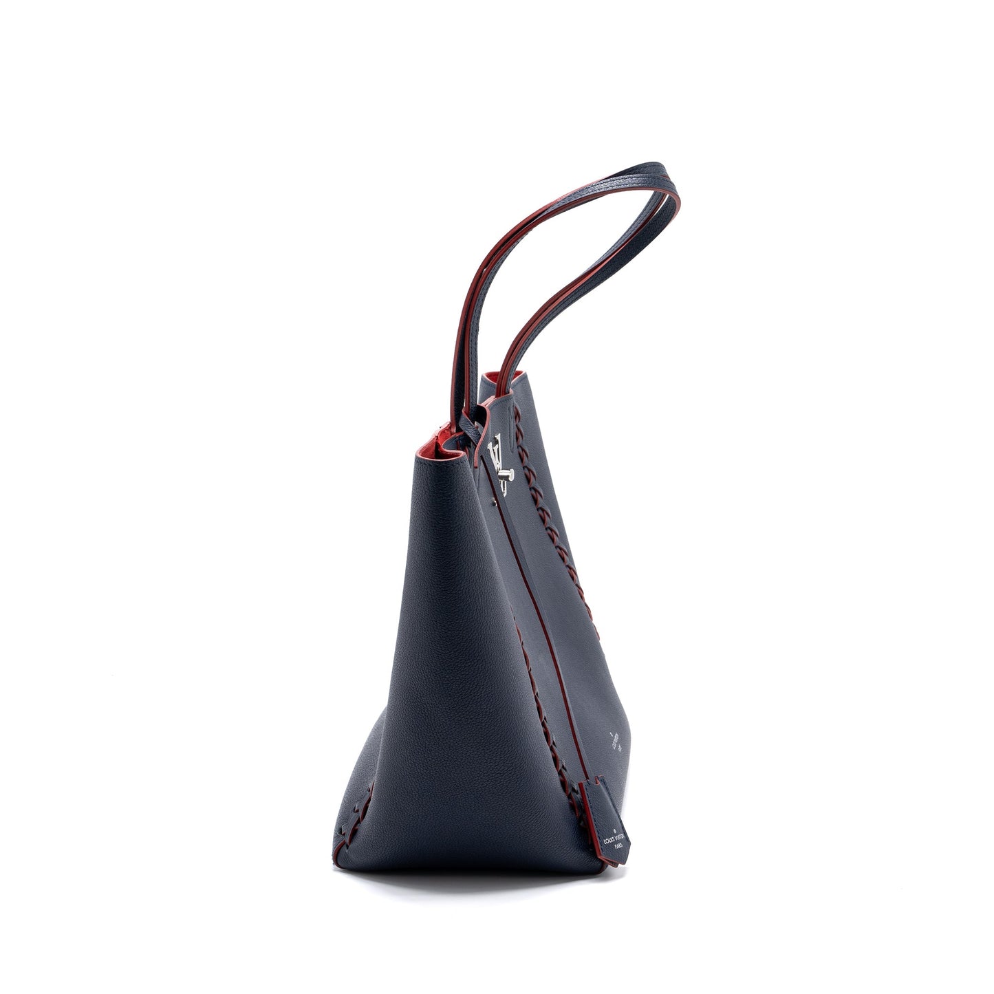 Louis Vuitton Lock Me Tote Purse Calfskin Navy