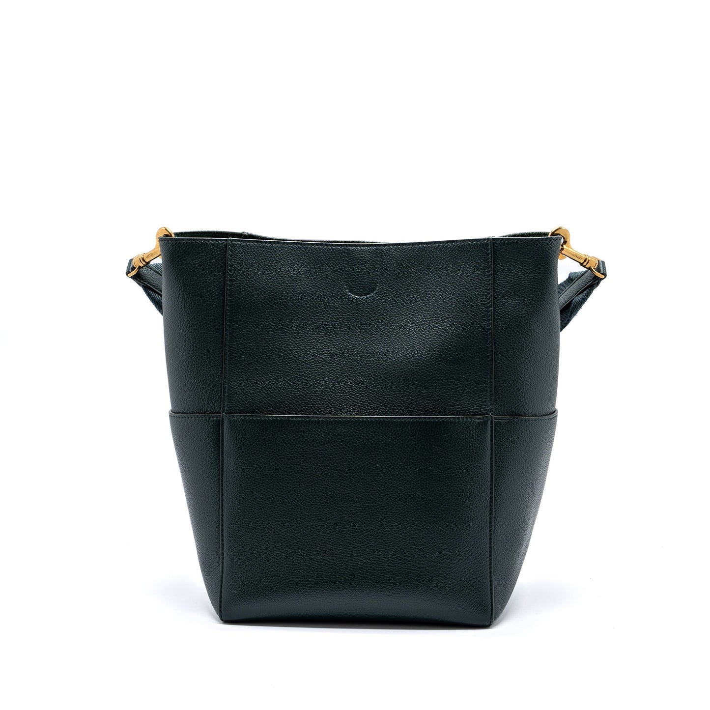 Celine Sangle bucket Purse calfskin dark green