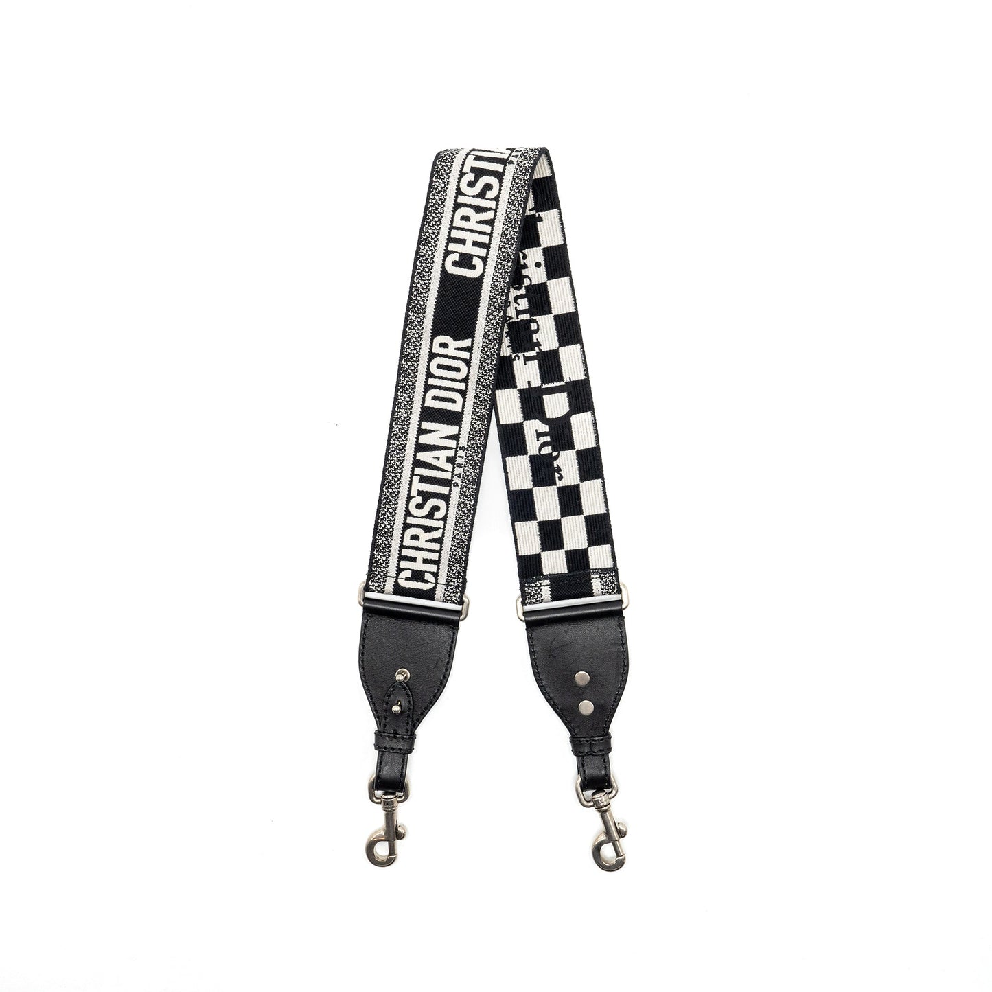 Dior Shoulder Strap Canvas/Calfskin Black/White
