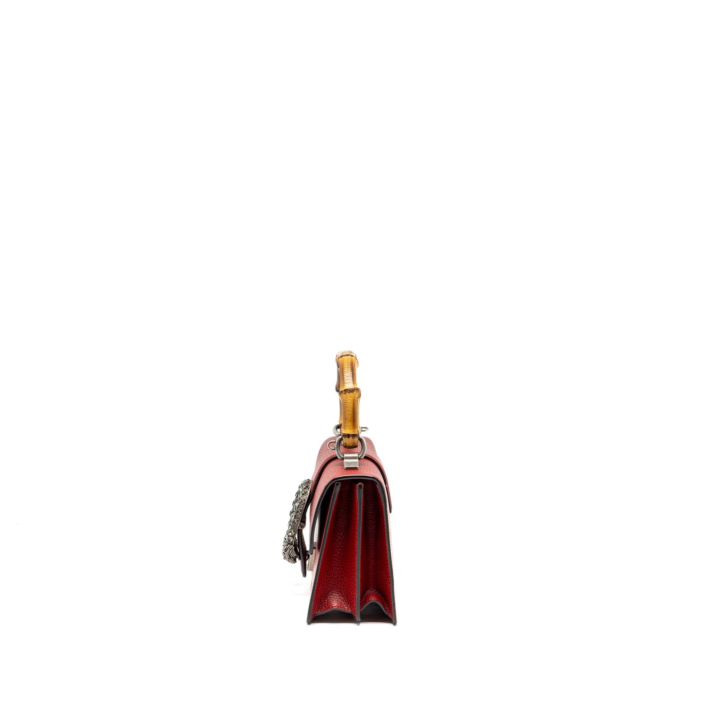 Gucci Dionysus Small Bamboo Handle Purse Calfskin Red