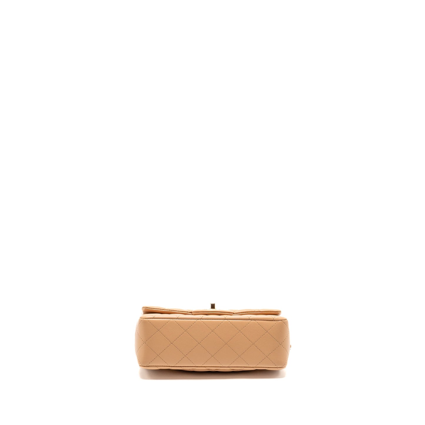 Chanel Top Handle Mini Rectangular Lambskin Beige LGHW (Microchip)