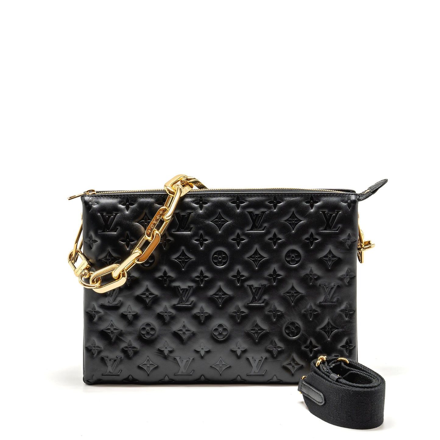 Louis Vuitton Coussin Monogram-embossed Puffy Lambskin Black