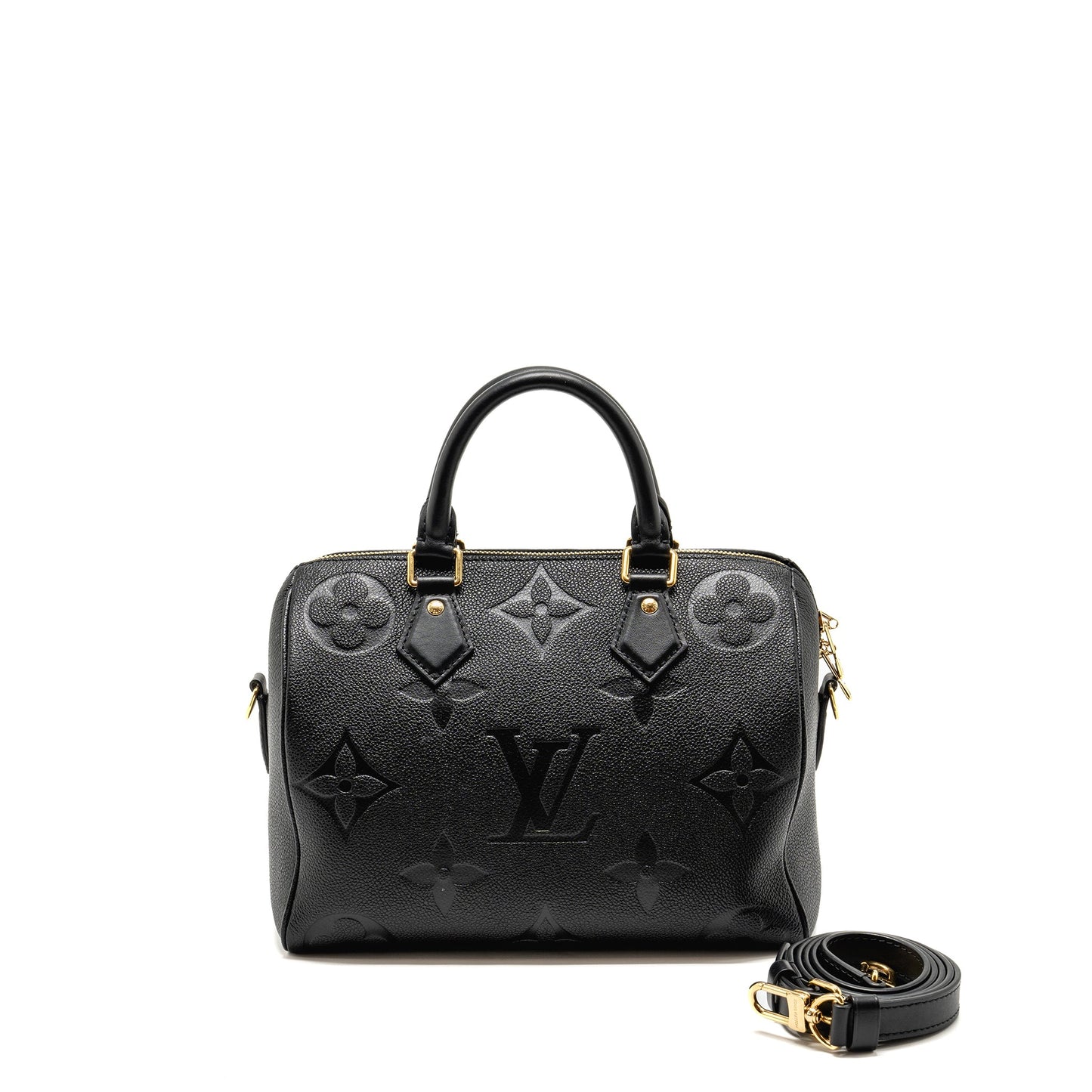 Louis Vuitton speedy Bandouliere 25 Monogram Empreinte Leather Black