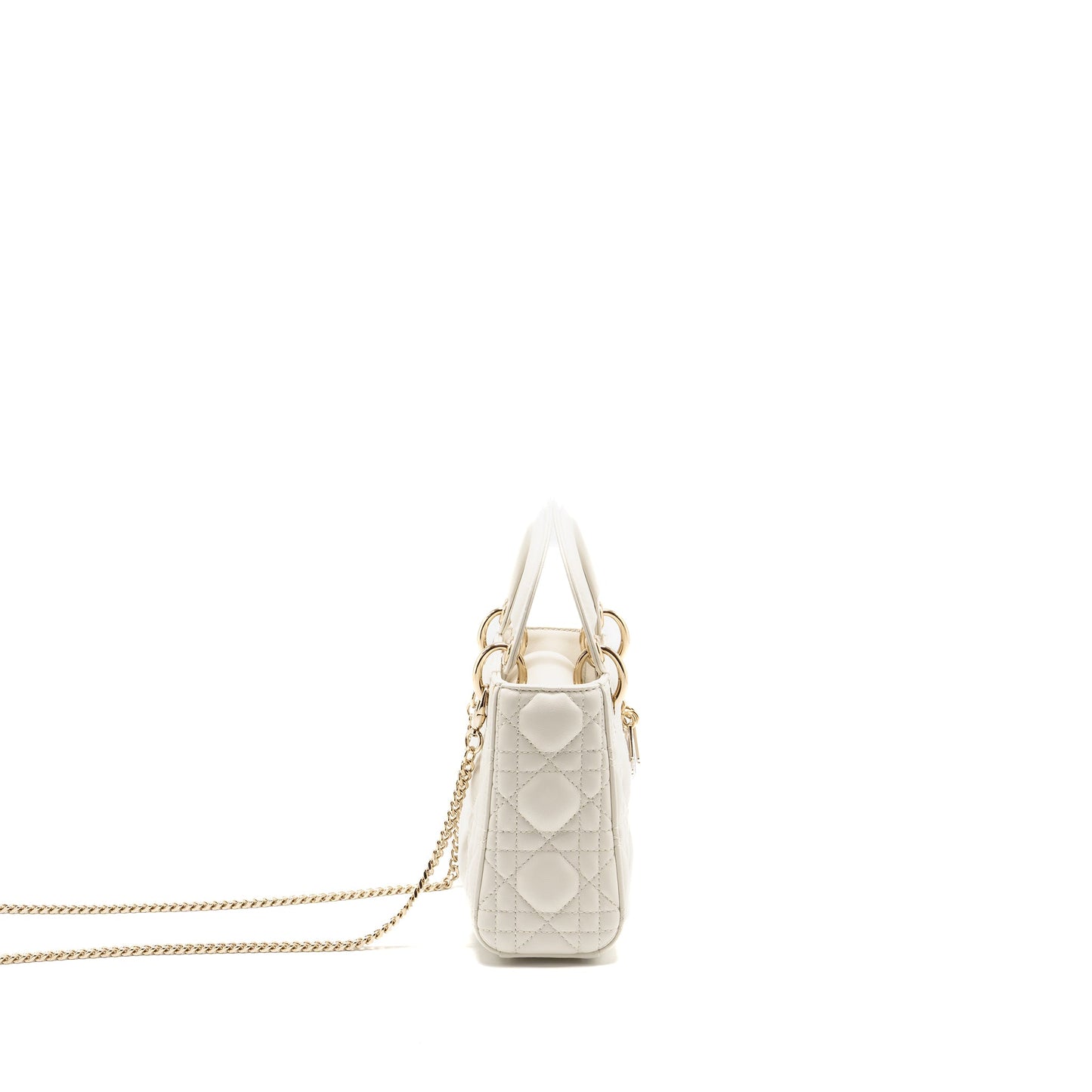 Dior Mini Lady Dior Lambskin White