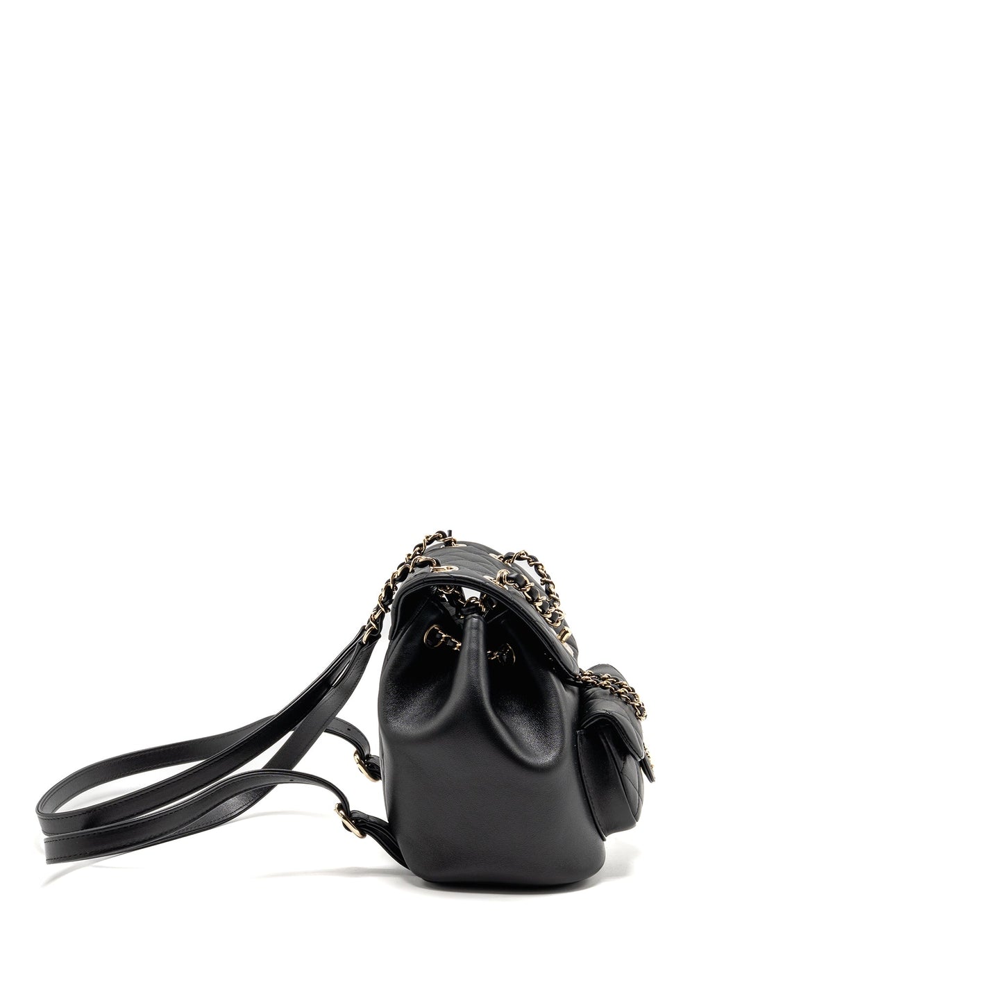 Chanel 24p Mini Duma Backpack Calfskin Black LGHW (microchip)