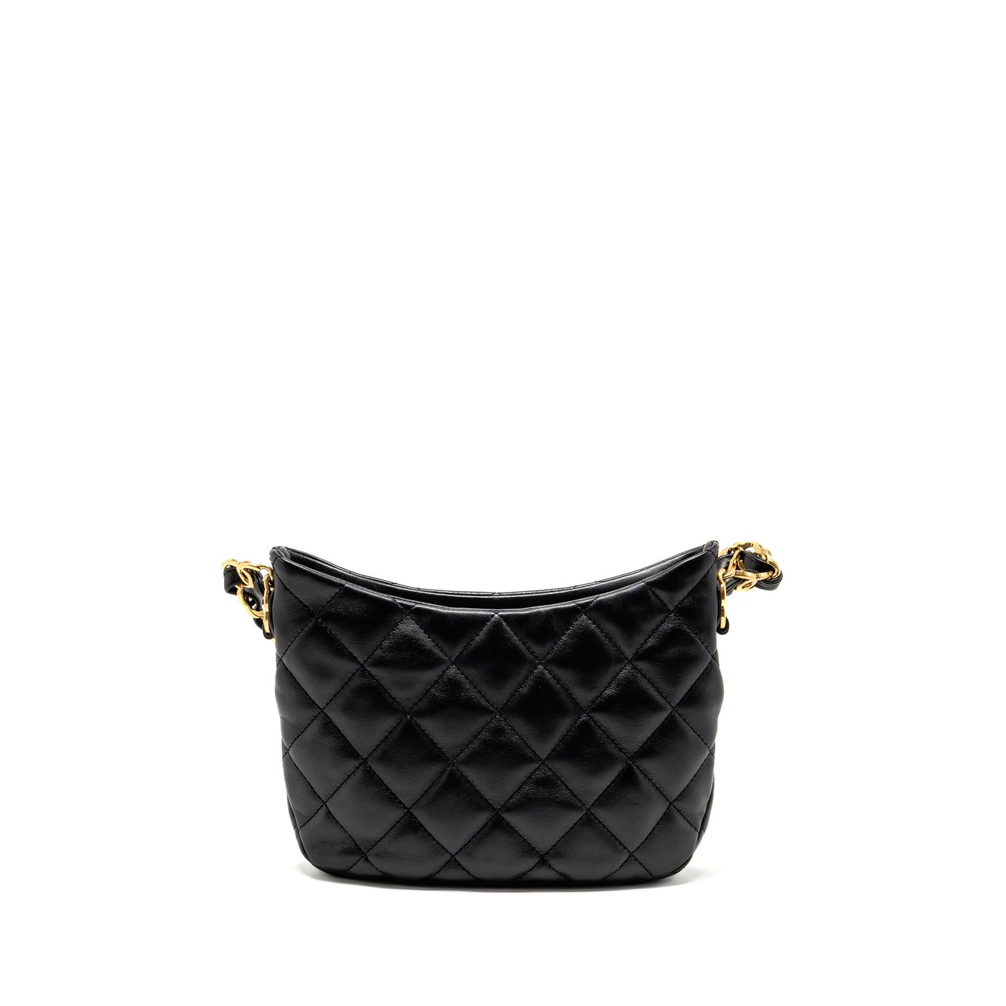 Chanel 22k Hobo Shoulder Bag Lambskin Black GHW