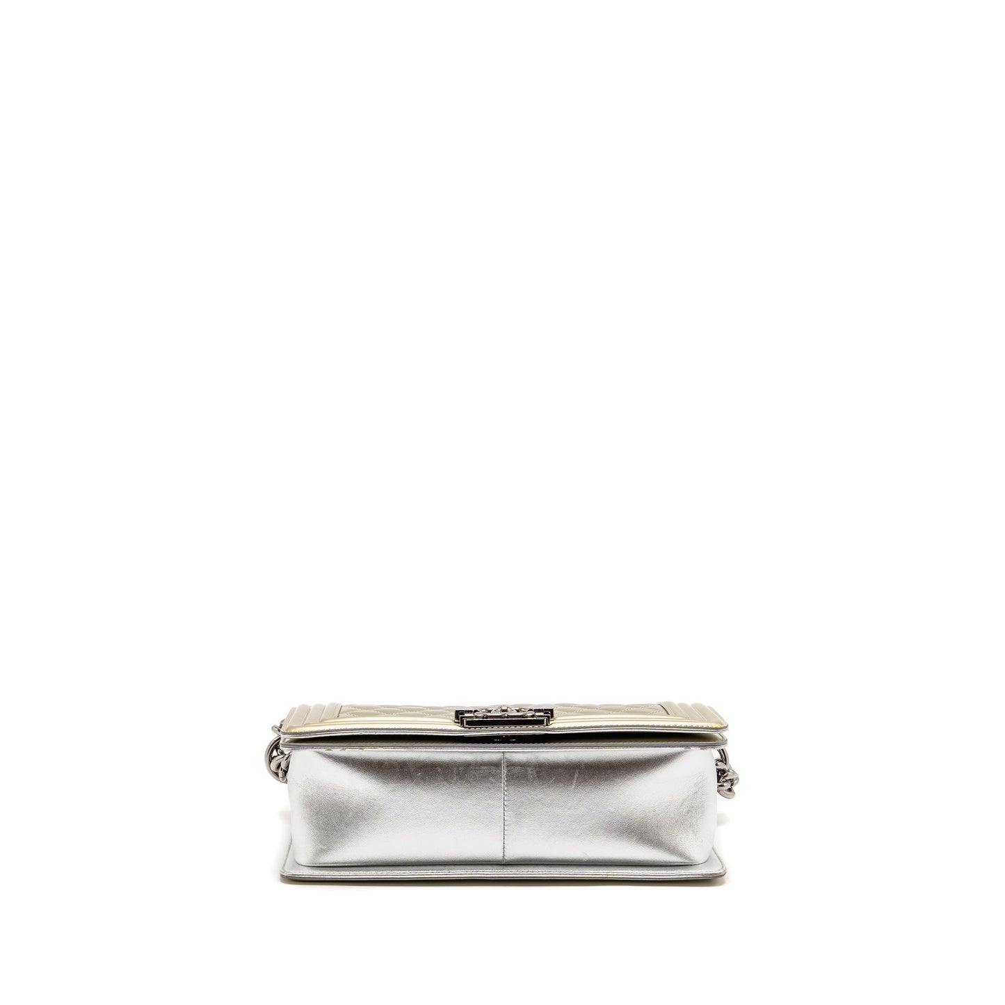 Chanel Medium Boy Bag Metallic Patent Calfskin/Metallic Lambskin Gold/Silver SHW