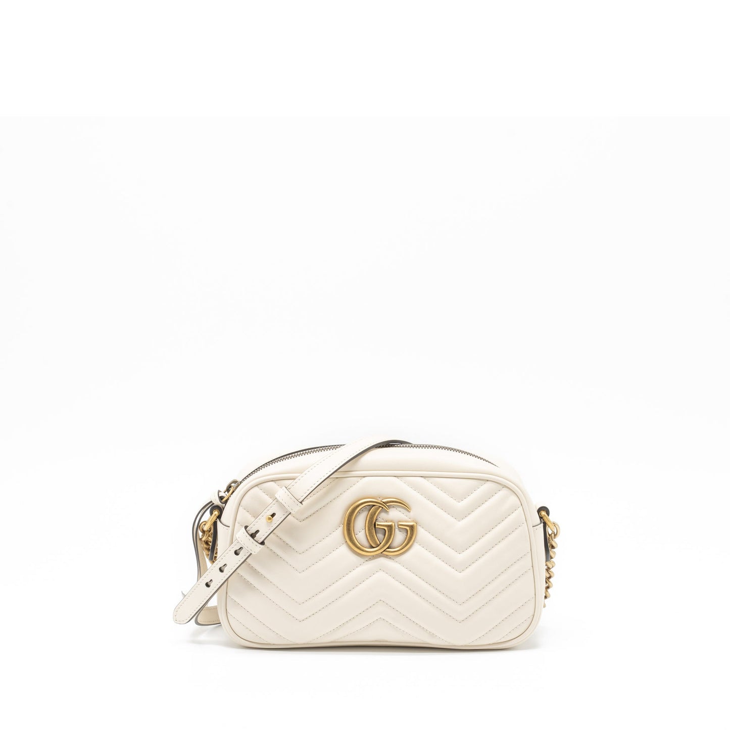 Gucci Marmont Camera Mini Purse Calfskin White