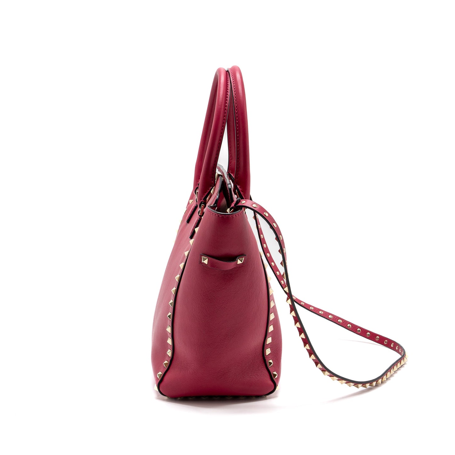VALENTINO Medium ROCKSTUD DOUBLE HANDLE Purse calfskin