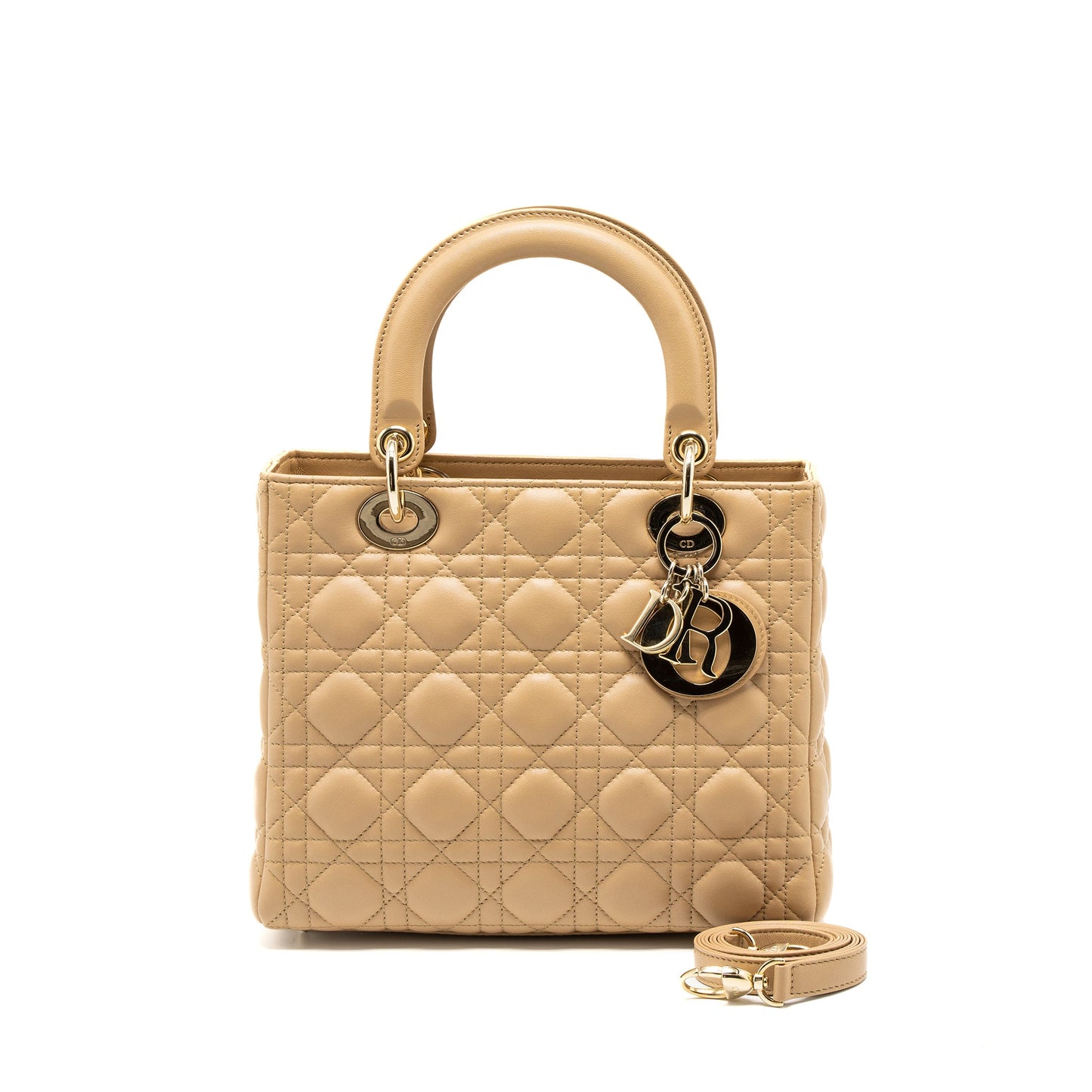 Dior Medium Lady Dior Lambskin Beige