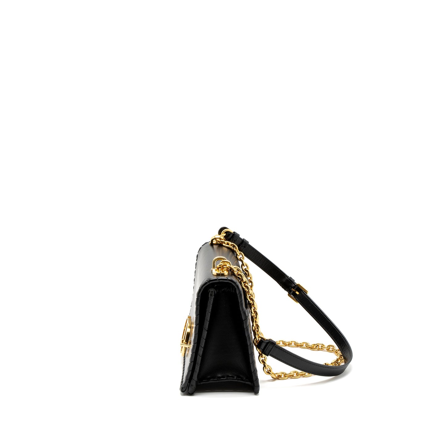 Dior 30 Montaigne Flap Purse Calfskin Black