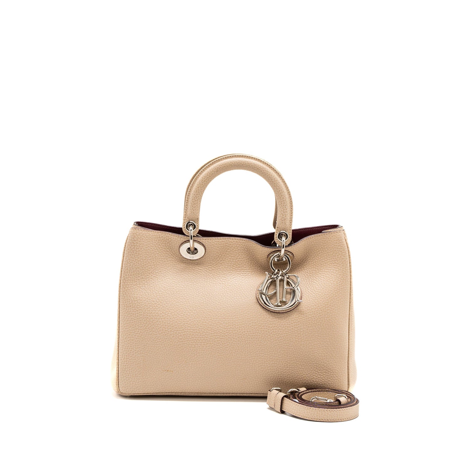 Dior Diorissimo Purse Calfskin Beige/Pink