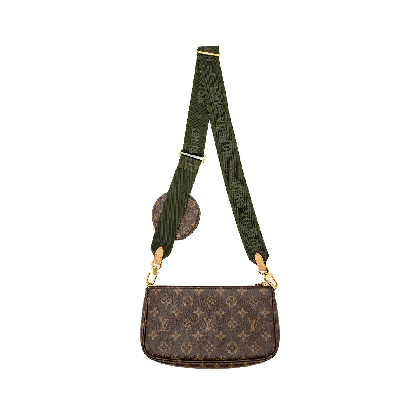 Louis Vuitton Multi Pochette Accessories Monogram Canvas Khaki Strap
