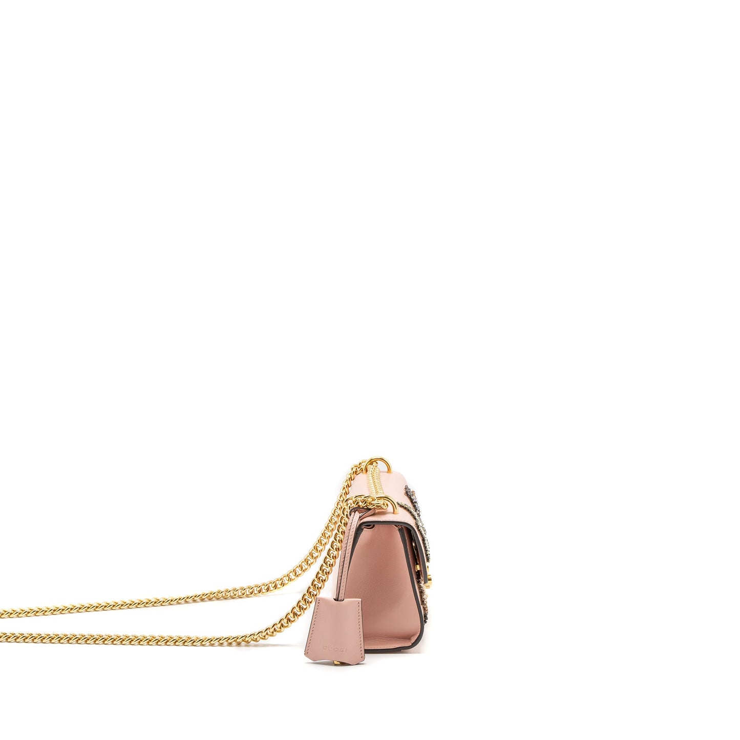 Gucci Padlock Chain Purse Crystal Star Limited Calfskin Pink